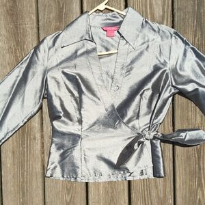 Sunny Leigh Shimmering Gray Blouse